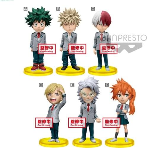 6Pcs 7Cm Bandai My Hero Academia Midoriya Izuku Bakugou Katsuki Todoroki Shoto Aoyama Yuga Ochaco Uraraka