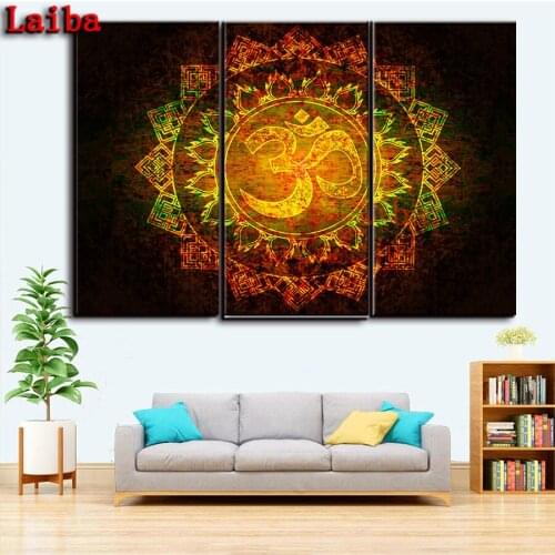 DIY Diamond Embroidery Hindu Gods Symbol Pop Art Cross Stitch kits Abstract Oil Painting Resin Hobby rhinestone Home Decor 3PCS