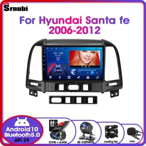 Android10 2 din IPS For Hyundai Santa Fe 2006-2012 Car GPS navigation radio multimedia video player RDS DSP 48EQ 4G net Wifi DVD
