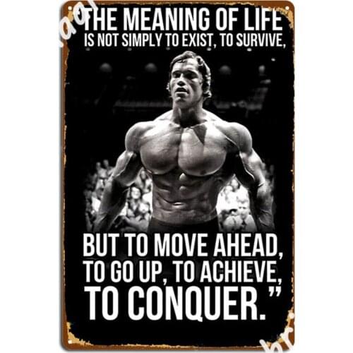 Arnold Schwarzenegger Arnie Conquer Quote Metal Signs Club Party Cinema Decoration Plaques Metal Posters