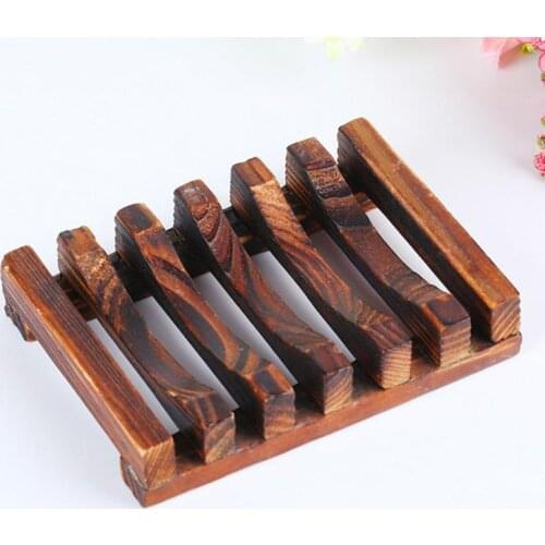 Wooden Natural Bamboo Soap Dishes Tray Holder Storage Soap Rack Plate Box Container Portable Bathroom Soap Dish Storage Boxes