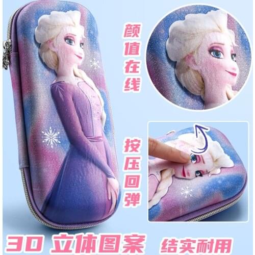 Disney ice and snow stationery box cartoon cute large capacity creative princess pencil case student school supplies gift