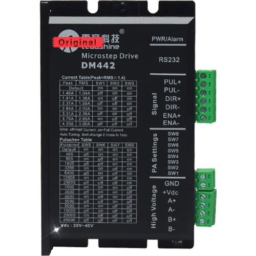 Original Leadshine Digital Stepper Motor Driver DM442 DSP Design Fit NEMA17 23 Motor 18-36VDC / 0.5-2.2A CNC Stepper System