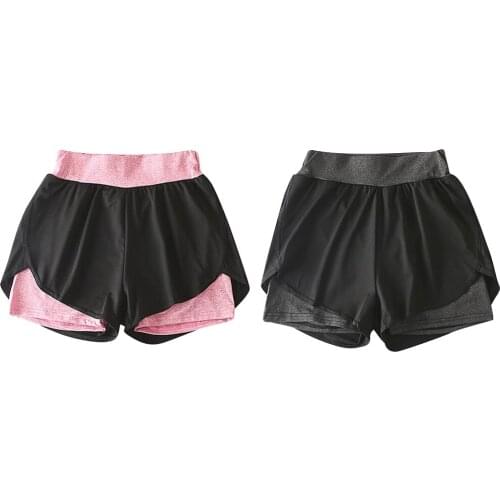 Elastic Women Yoga Shorts Double Layer Quick Dry Spandex Running Volleyball Workout Short Leggings for Female Ladies Gym Home Ex