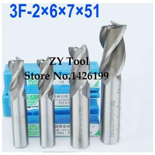 10 pcs/set 2.0MM 3 Flute HSS & Aluminium End Mill Cutter CNC Bit Milling Machinery tools Cutting tools.Lathe Tool