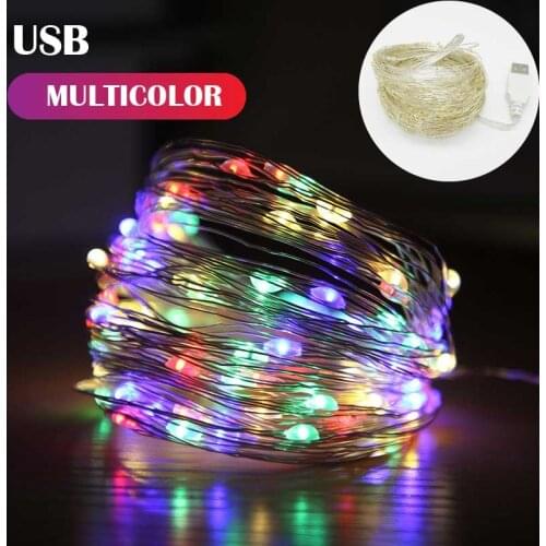 String Lights LED Battery USB Outdoor Copper Wire Fairy String Light 10m/20m 100/200LEDs Halloween Christmas Tree Wedding Decor