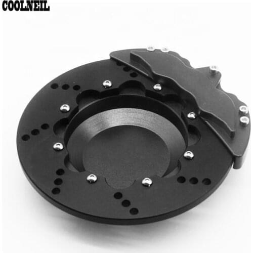 Racing Design Car Brake Caliper Shape Rotating Ashtray Plain Black Cigarette Ash