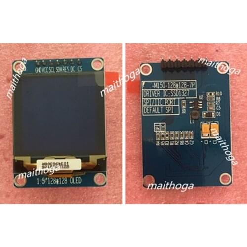 IPS 1.5 inch 7P HD SPI White/Yellow OLED Screen Module SSD1327 Drive IC 128*128 IIC Interface