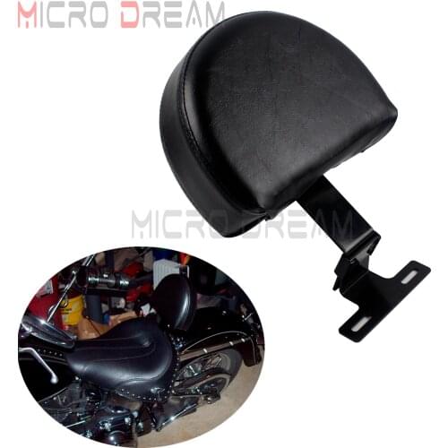 Motorcycle EZ ON/OFF Driver Rider Backrest Kit Black Adjustable Back Pad For Harley Softail Heritage Classic 1993-2006