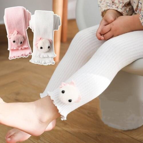 Girls Leggings Ruffle Pants Cute Bow Cotton Leggings Trousers Children Toddler Ribbed Leggings Girl Bottom Clothes
