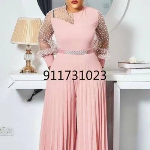 Summer Jumpsuit Women Clothes African Dresses 2021 African Women Long Sleeves Elegant Office Ladies Jumpsuits Plus Size Clothes