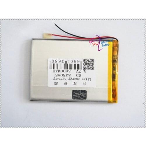 High capacity 3.7V lithium battery 3600mah 835085 Mobile Power Battery PDA Battery Tablet PC