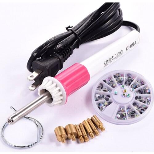 Best DIY Tools Set! Fast Heating Hot Fix Applicator Wand Gun With Hotfix Rhinestones Iron On Crystal B2279