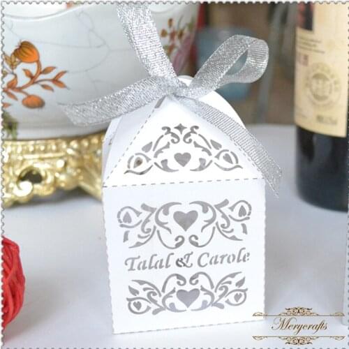 Love vine Heart design laser cut favor box Hot sale