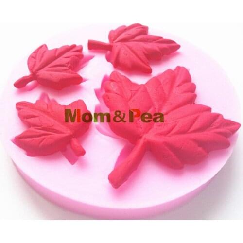 Mom&Pea 0151 Free Shipping Maple Leaf Shaped Silicone Mold Cake Decoration Fondant Cake 3D Mold Food Grade Silicone Mould