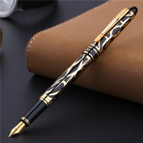 Picasso 901 Fountain Pen Amorous Feeling of Paris 18KGP Fine Nib Black & Golden Office Business School Writing Gift Pen