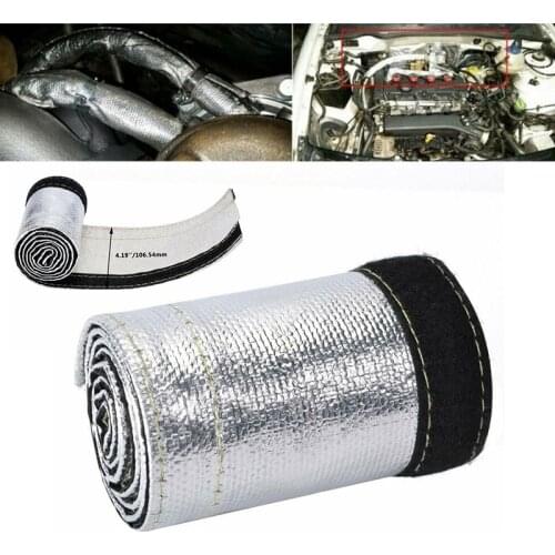 Metallic Heat Shield Sleeve Insulated Wire Hose Cover Wrap Loom Tube 60X10.6cm Car Accessories