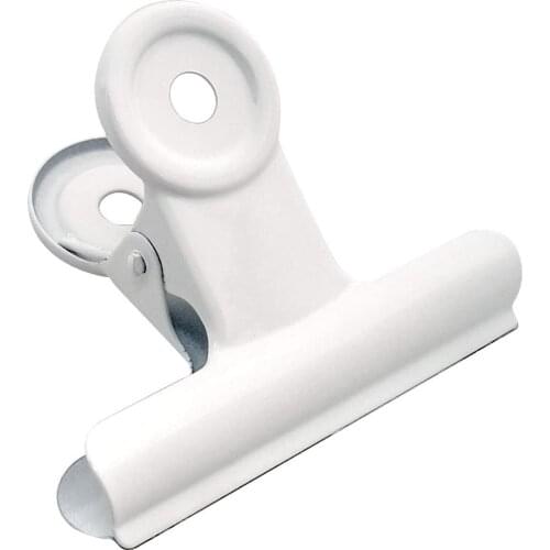 Metal Binder Clips Cute Paper Clips, Assorted Sizes White Wire Office Clips with Storage Case