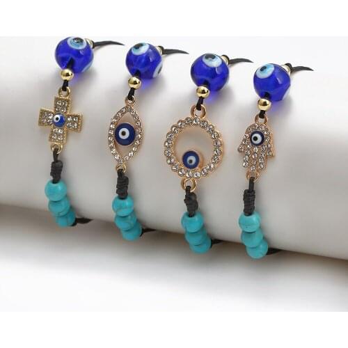 Fashion New Devil Eyes Couple Braided Bracelet Blue Eyes Red String Bracelet Jewelry Couple Party Gift