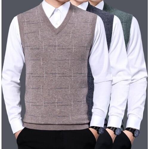 2020 Winter Hot Sale Man Vest 100% Goat Cashmere Knitting Jumpers Top Grade Soft And Warm Sleeveless Sweaters Male Tops