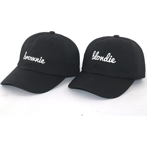 Set of 2 couple caps hats cotton letter embroidery brownie blondie sports baseball cap men women fashion dad hat snapback new