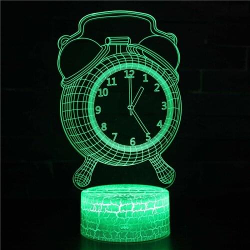 3d Alarm Clock 7Color Led Night Lamps for Kids Touch Usb Table Lampara Baby Sleeping Nightlight Birthday Gift Valentines Day