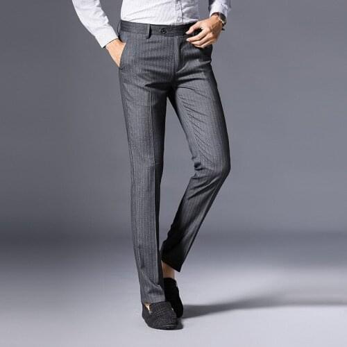 MRMT 2021 Brand Spring New Middle-aged Mens Casual Trousers Straight Tube Pants for Male Striped Trousers
