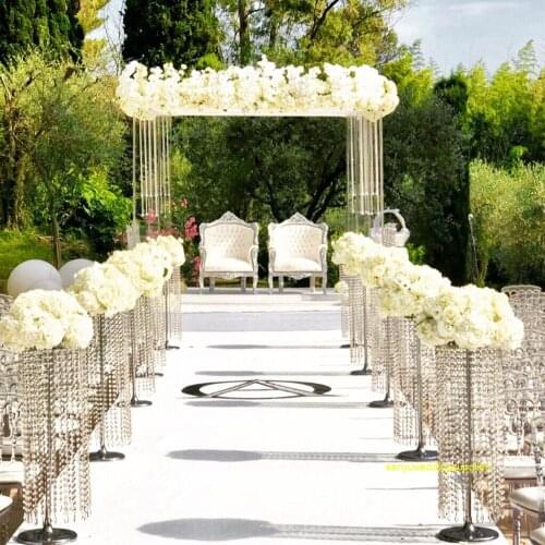 New style hot sale garden clear crystal acrylic arch for wedding stage decoration senyu2471