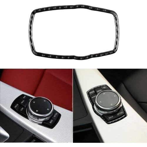Carbon Fiber Multimedia Menu Buttons Cover Trim Fit For Bmw F10 F30 F34 F25