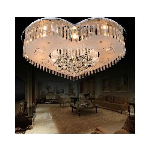 Ceiling Light K9 Crystal lamp LED Bright Modern Light Combination Love Red and Blue Purple Bedroom Ceiling lamp Wedding lamp
