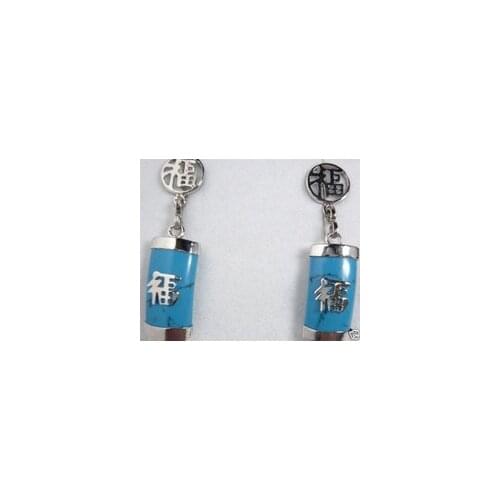 Lovely Fine Charming Blue Gem Dangle Earring Ohrringe Quartz Stone Wide Watch Wings Women 925 Wholesale 1 Pair For