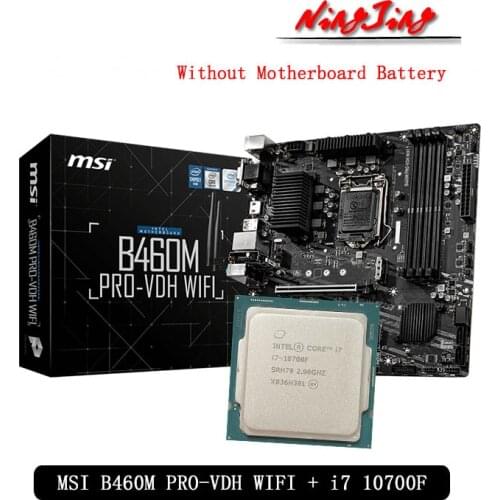 Intel Core i7 10700F CPU + MSI B460M PRO VDH WIFI Motherboard Suit No integrated graphics card LGA 1200 New but without cooler