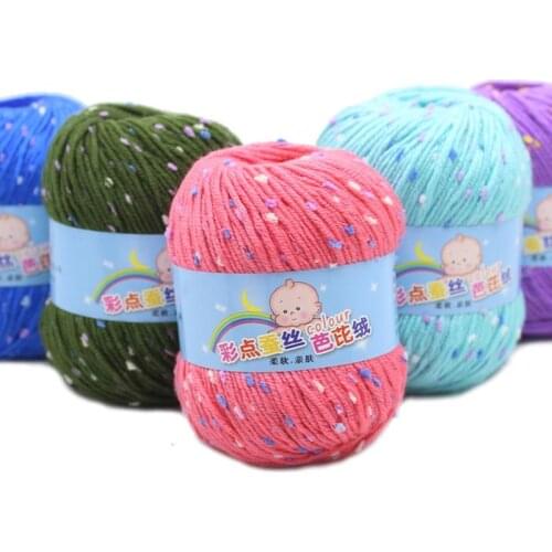 50g Colorful Dot Wool Crochet Yarn Multi Purpose Baby Wool Hat Scarf Line Hand Knitting Supplies DIY Sweater Apparel Accessories