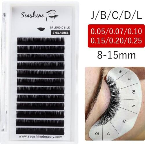 Seashine L Curl Lash Extension 8-15mm/ MIX Mink Eyelashes Extension Individual Eyelashes J/B/C/ D Curl Makeup false Lashes
