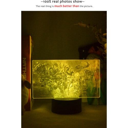3D Picture Lamp Anime Game LED Night Light Atmosphere League of Heroes Smart Phone Control Bedroom Favorite Gift for Game Fans