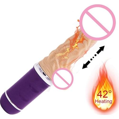 Telescopic vibrator induction telescopic heating simulation penis female adult human products