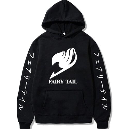 Anime Fairy Tail Hoodies Men Women Long Sleeve Sweatshirt Manga Black Hoodies Clothes