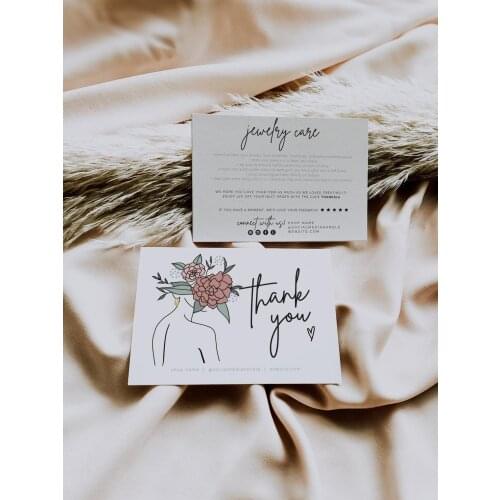 EDITABLE Jewelry Care Card Template Business Thank You Card Printable Thanks For Your Purchase Card Template Package Insert Card