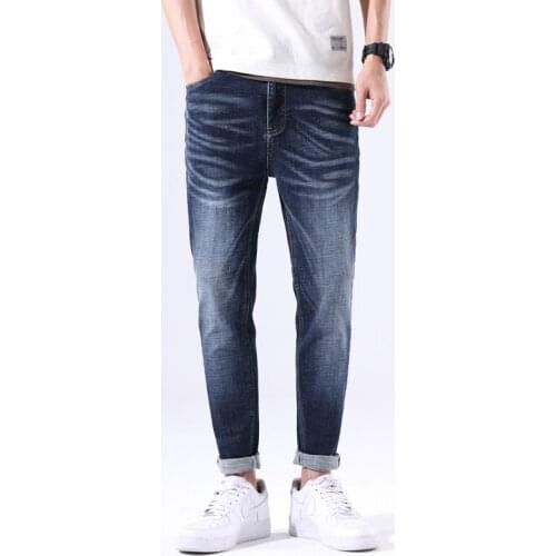 Skinny Jeans Men Dark Blue Stretch Casual Pencil Pants Male Denim Trousers Slim Jeans Mens Pants Pantalones Hombre