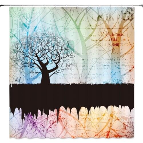 Tree Waterproof Polyester Shower Curtain Environmentally Friendly High Quality Bathroom Curtain Bathroom Shower Curtain