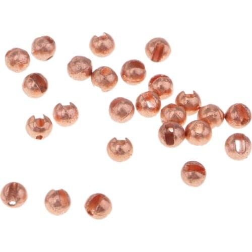 25pcs Slotted Tungsten Ball Beads Corrosion Resistant Jig Hooks Heavy Nymph Flies Head Fly Tying Materials Fishing Accessories