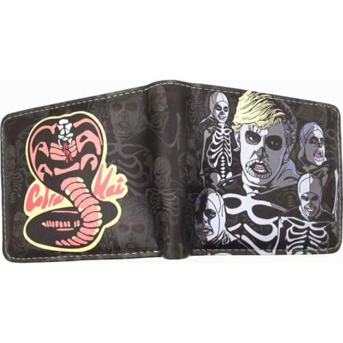 High Quality Movie Anime Cartoon Cobra Kai Wallet PU Leather Short Purse With Coin Pocket Card Holder for Grils and Goys