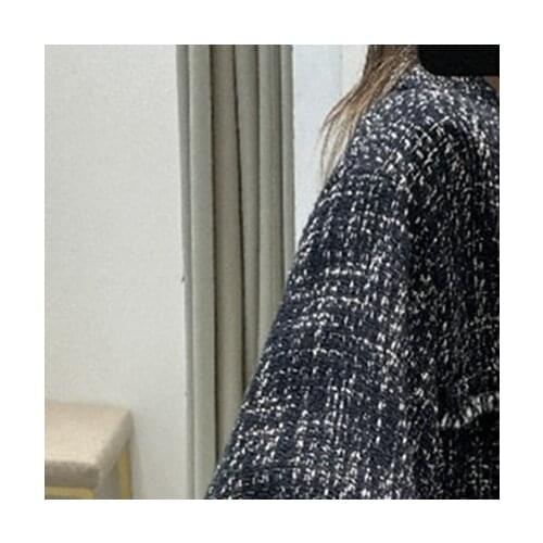 2021 Autumn and Winter New Tweed Stitching Long-sleeved Jacket Women Jacket
