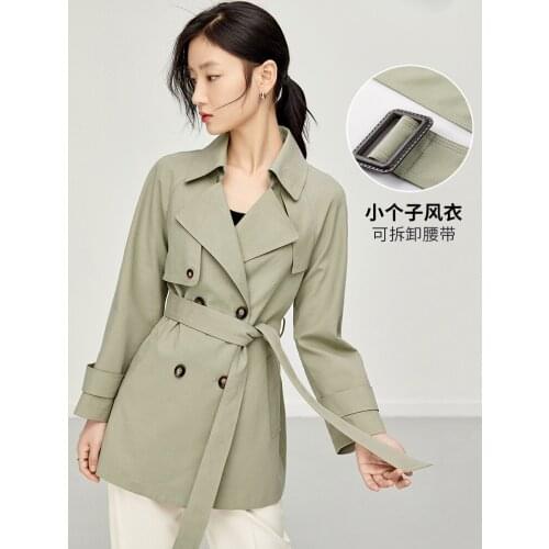 Waist closing windbreaker coat womens 2021 new spring and autumn British temperament fashion coat