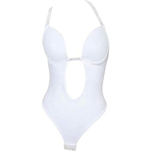 Womens Deep V Bodysuit Thong Bottom Backless Seamless U Plunge Body Suit