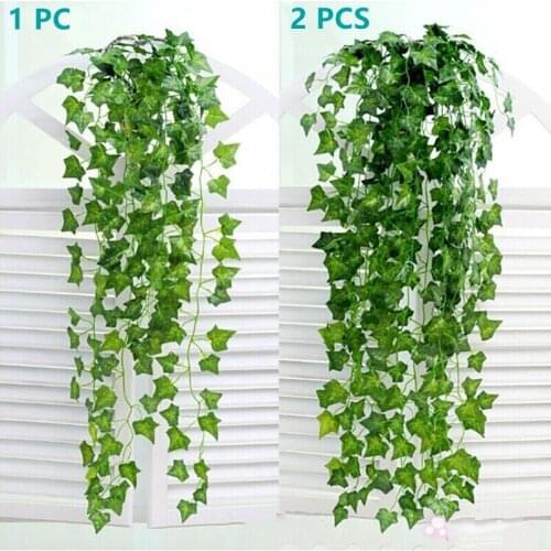 1/2Pcs 2.1M Home Decoration ​Artificial Ivy Leaf Garland Plants Vine Fake Foliage Flowers Creeper Green Ivy Wreath Accessories