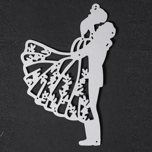 1Pc Metal Cutting Dies Couple Hugging Model Die Cut DIY Paper Wedding Invitation Embossing Mould Scrapbooking Crafts Cutting Die