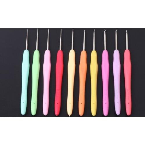 1PC Metal Knitting Needles Crochet Hooks Tool With Ergonomic Grips 0.5-2.75mm