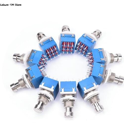 10Pcs 9-pin 3PDT Guitar Effects Pedal Box Stomp Foot Metal Switch True Bypass