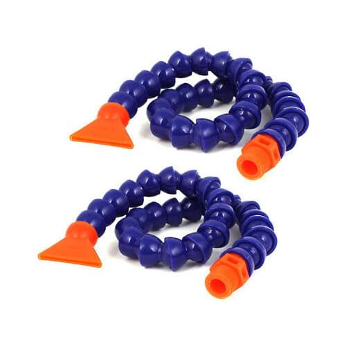 2 Pcs Lathe Flat Nozzle Flexible 1/2"BSP Thread Oil Coolant Pipe Hose 60cm Long